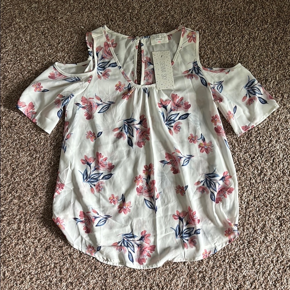 Sienna Sky Pink and Blue Floral Blouse